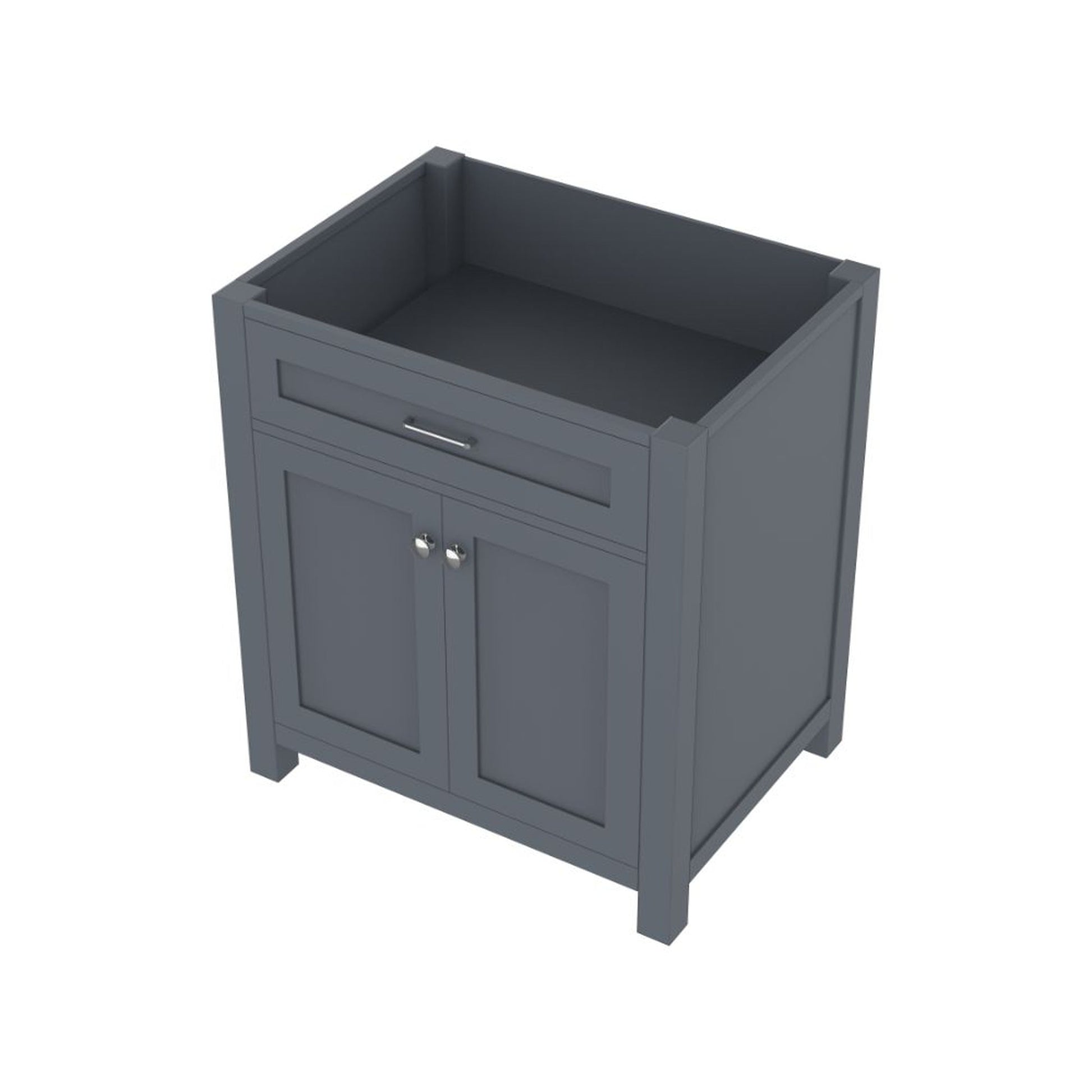 Alya Bath Norwalk 30" Single Gray Freestanding Bathroom Vanity With Brushed Nickel Edge Handles - HE-101-30-G - Backyard Provider