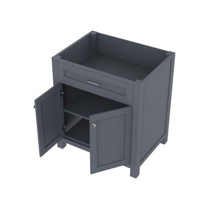 Alya Bath Norwalk 30" Single Gray Freestanding Bathroom Vanity With Brushed Nickel Edge Handles - HE-101-30-G - Backyard Provider