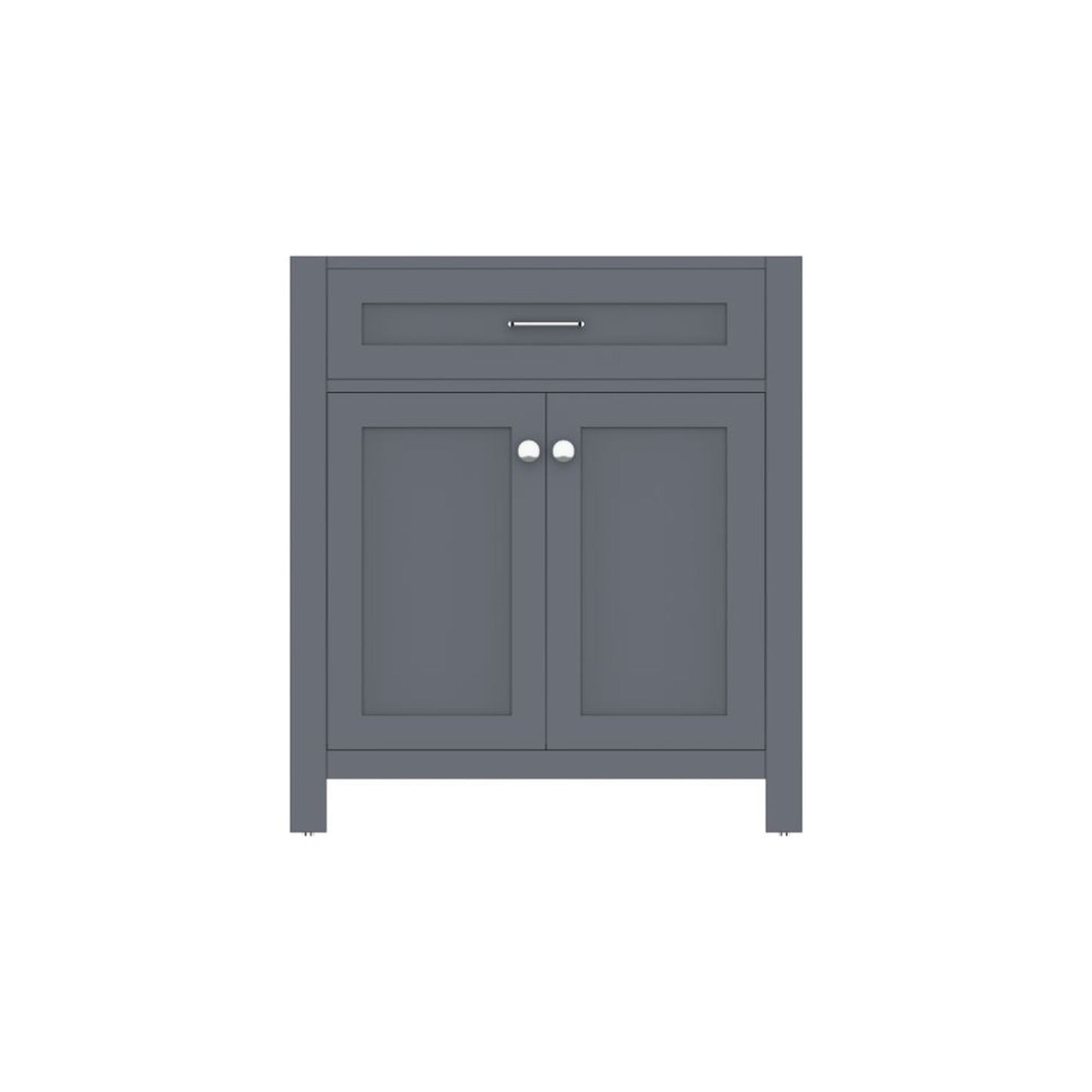 Alya Bath Norwalk 30" Single Gray Freestanding Bathroom Vanity With Brushed Nickel Edge Handles - HE-101-30-G - Backyard Provider