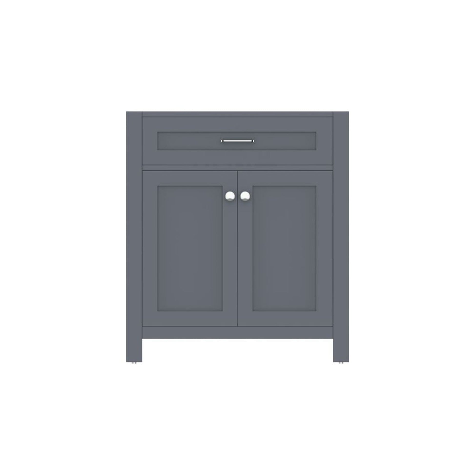 Alya Bath Norwalk 30" Single Gray Freestanding Bathroom Vanity With Brushed Nickel Edge Handles - HE-101-30-G - Backyard Provider