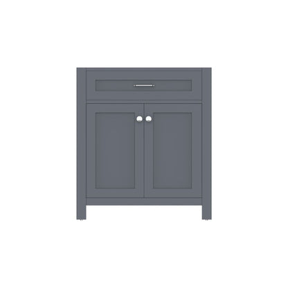 Alya Bath Norwalk 30" Single Gray Freestanding Bathroom Vanity With Brushed Nickel Edge Handles - HE-101-30-G - Backyard Provider