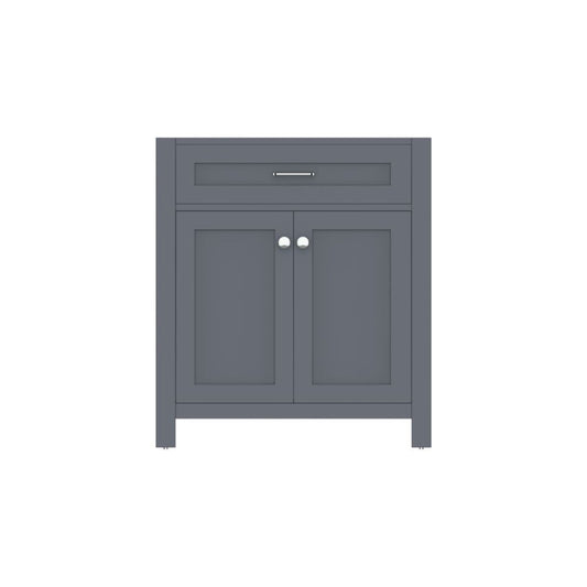 Alya Bath Norwalk 30" Single Gray Freestanding Bathroom Vanity With Brushed Nickel Edge Handles - HE-101-30-G - Backyard Provider