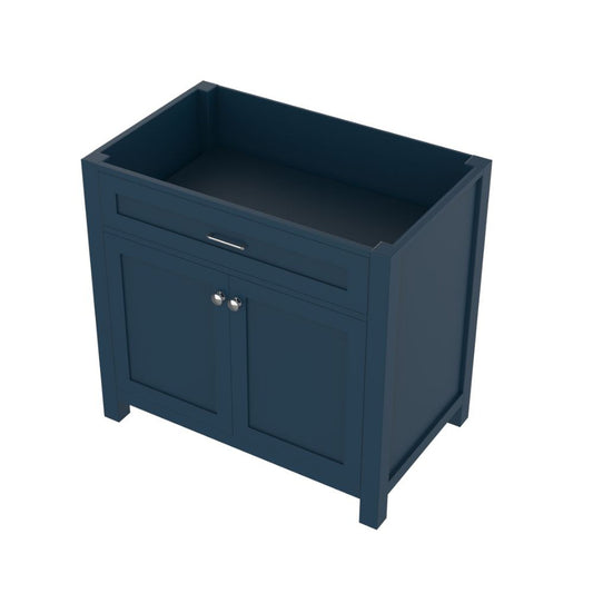Alya Bath Norwalk 36" Single Blue Freestanding Bathroom Vanity With Brushed Nickel Edge Handles - HE-101-36-B - Backyard Provider
