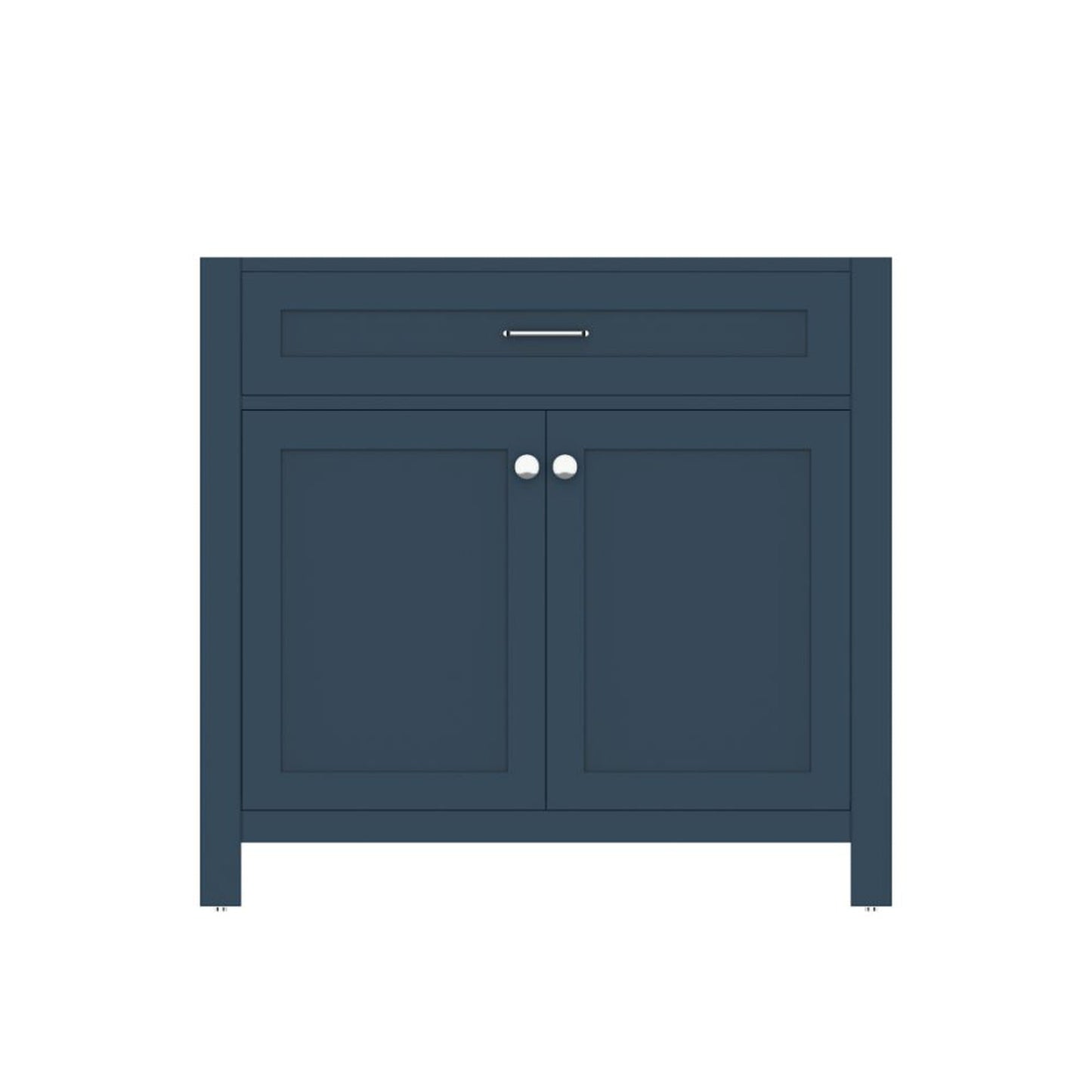 Alya Bath Norwalk 36" Single Blue Freestanding Bathroom Vanity With Brushed Nickel Edge Handles - HE-101-36-B - Backyard Provider