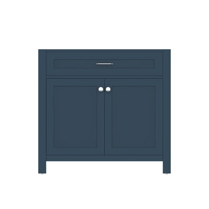 Alya Bath Norwalk 36" Single Blue Freestanding Bathroom Vanity With Brushed Nickel Edge Handles - HE-101-36-B - Backyard Provider