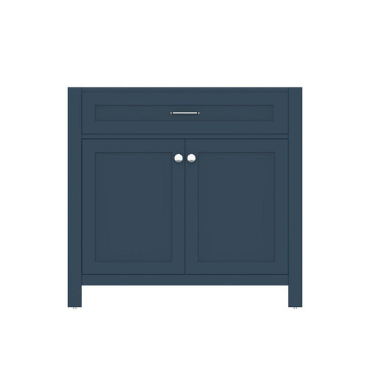 Alya Bath Norwalk 36" Single Blue Freestanding Bathroom Vanity With Brushed Nickel Edge Handles - HE-101-36-B - Backyard Provider