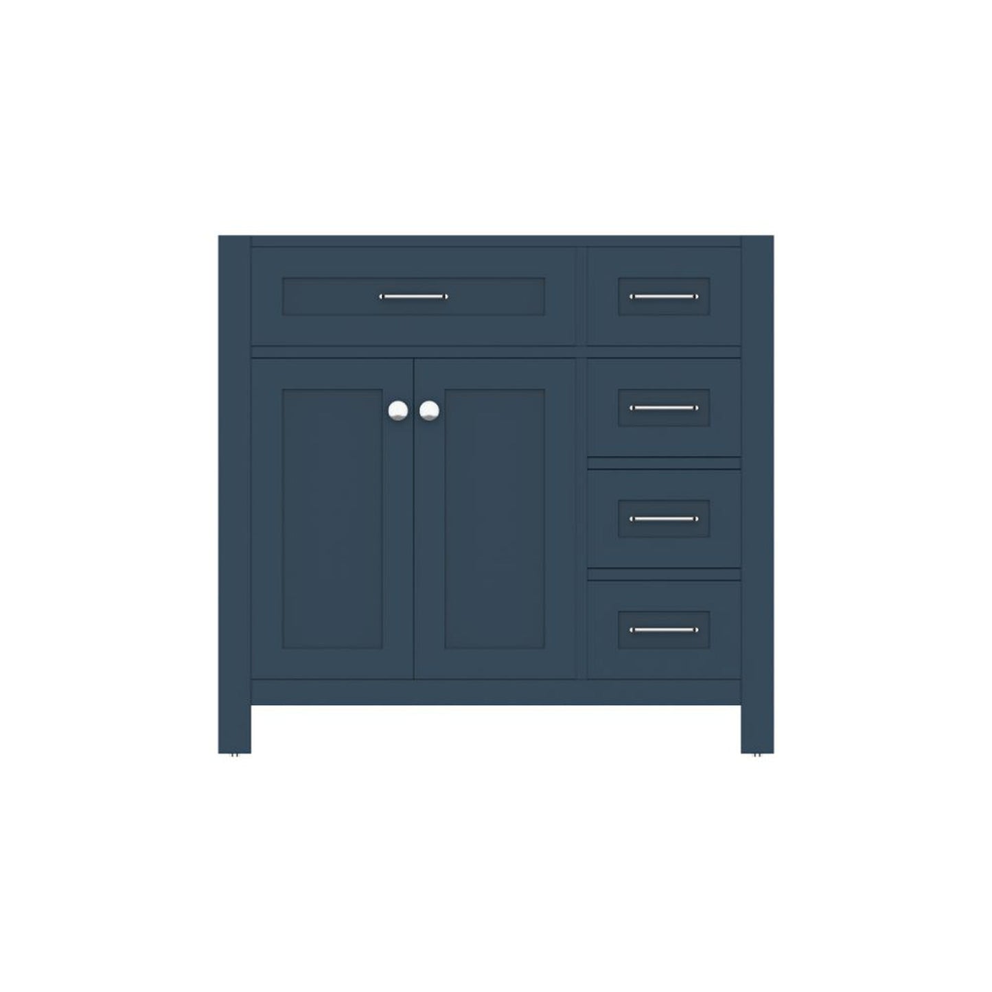 Alya Bath Norwalk  36" Single Blue Freestanding Bathroom Vanity with Drawer and Brushed Nickel Edge Handles - HE-101-36-DR-B - Backyard Provider