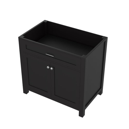 Alya Bath Norwalk 36" Single Espresso Freestanding Bathroom Vanity With Brushed Nickel Edge Handles - HE-101-36-E - Backyard Provider