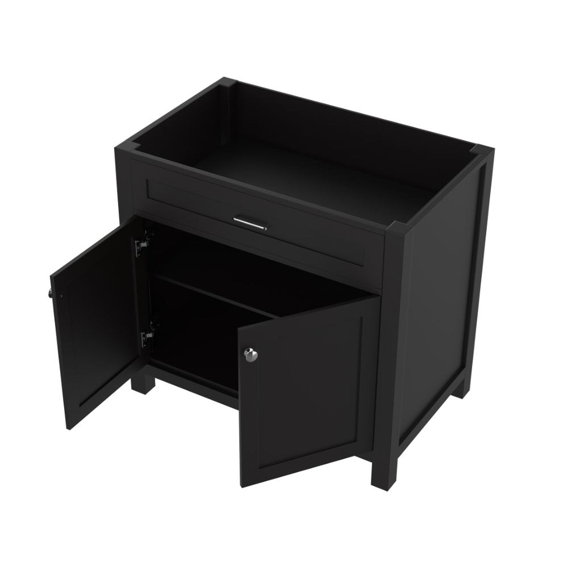 Alya Bath Norwalk 36" Single Espresso Freestanding Bathroom Vanity With Brushed Nickel Edge Handles - HE-101-36-E - Backyard Provider