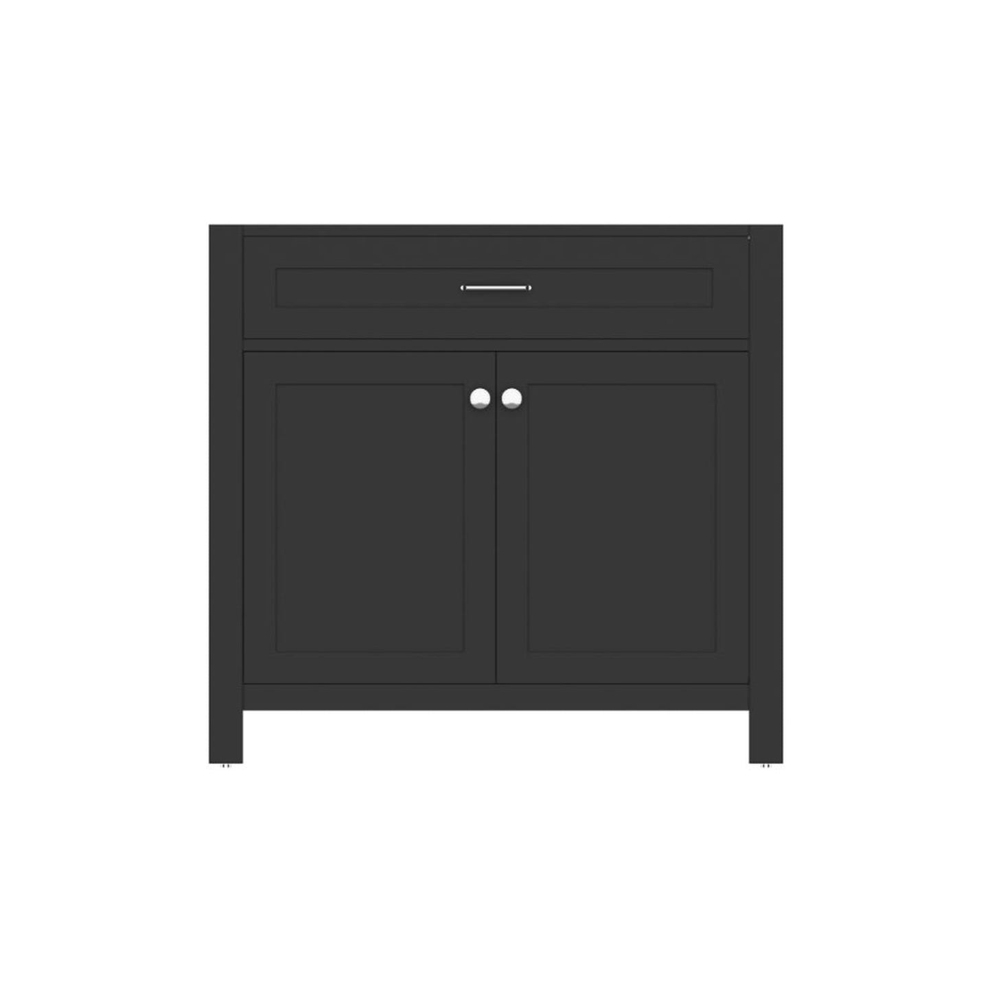 Alya Bath Norwalk 36" Single Espresso Freestanding Bathroom Vanity With Brushed Nickel Edge Handles - HE-101-36-E - Backyard Provider