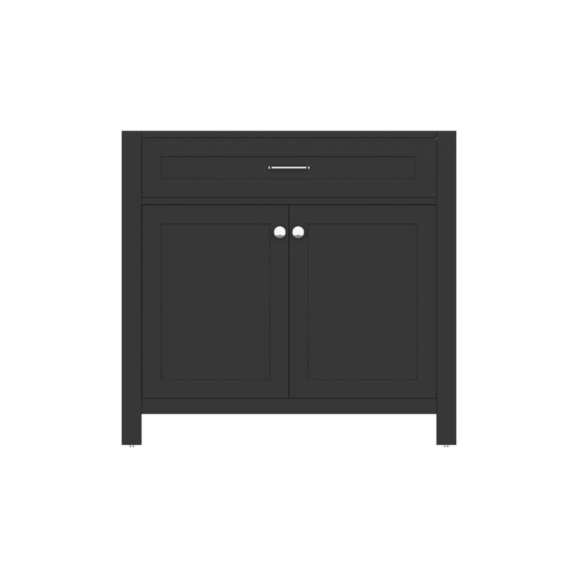 Alya Bath Norwalk 36" Single Espresso Freestanding Bathroom Vanity With Brushed Nickel Edge Handles - HE-101-36-E - Backyard Provider