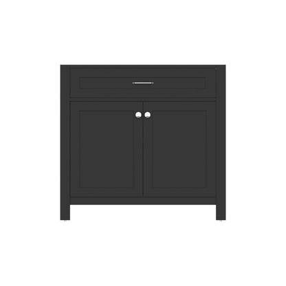 Alya Bath Norwalk 36" Single Espresso Freestanding Bathroom Vanity With Brushed Nickel Edge Handles - HE-101-36-E - Backyard Provider