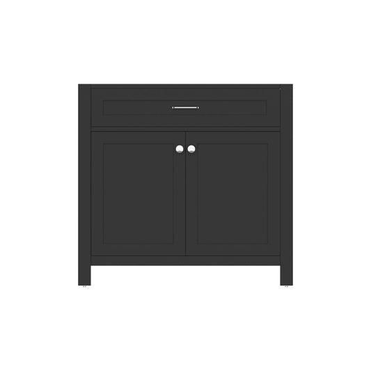 Alya Bath Norwalk 36" Single Espresso Freestanding Bathroom Vanity With Brushed Nickel Edge Handles - HE-101-36-E - Backyard Provider