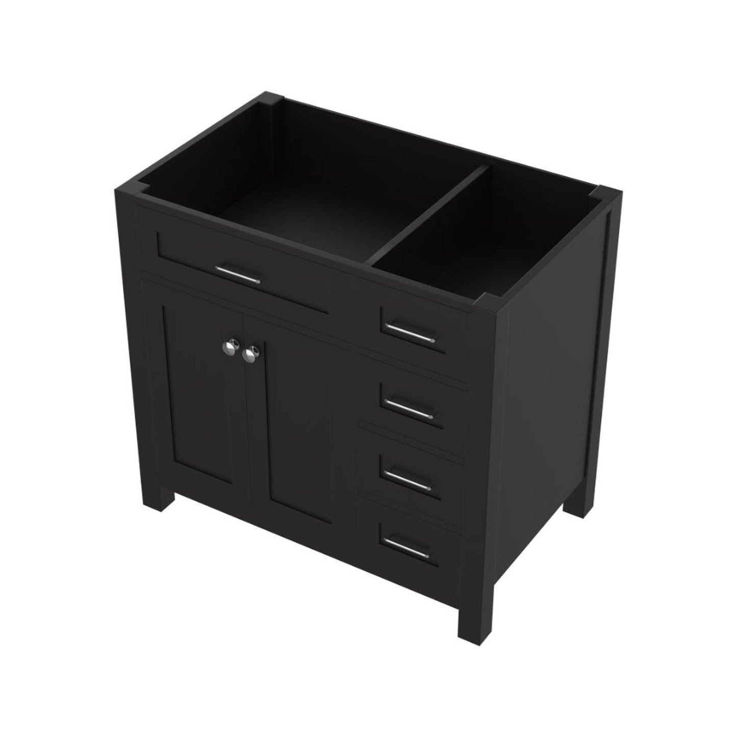 Alya Bath Norwalk  36" Single Espresso Freestanding Bathroom Vanity with Drawer and Brushed Nickel Edge Handles - HE-101-36-DR-E - Backyard Provider