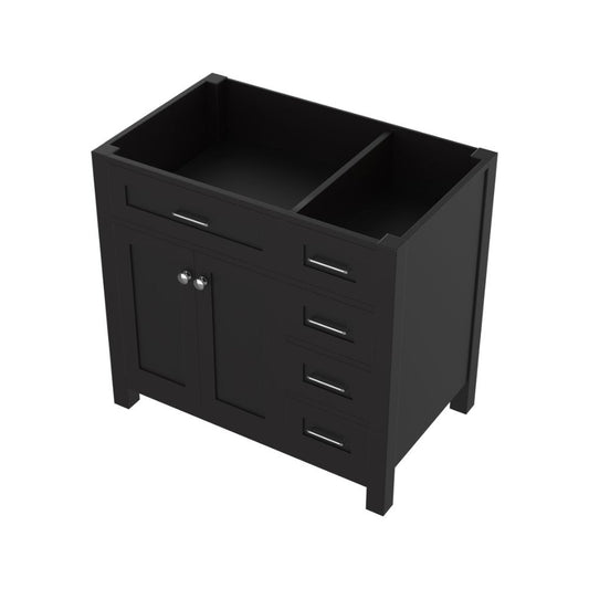 Alya Bath Norwalk  36" Single Espresso Freestanding Bathroom Vanity with Drawer and Brushed Nickel Edge Handles - HE-101-36-DR-E - Backyard Provider