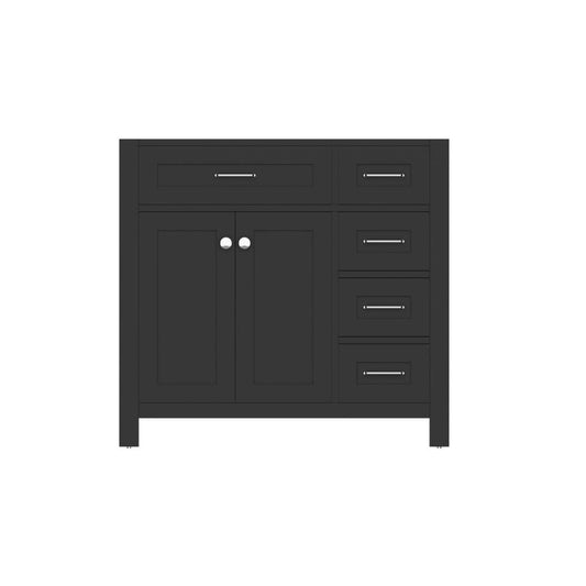 Alya Bath Norwalk  36" Single Espresso Freestanding Bathroom Vanity with Drawer and Brushed Nickel Edge Handles - HE-101-36-DR-E - Backyard Provider