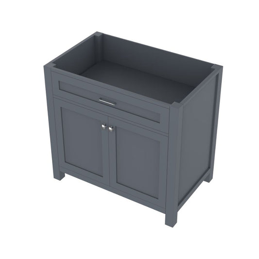 Alya Bath Norwalk 36" Single Gray Freestanding Bathroom Vanity With Brushed Nickel Edge Handles - HE-101-36-G - Backyard Provider