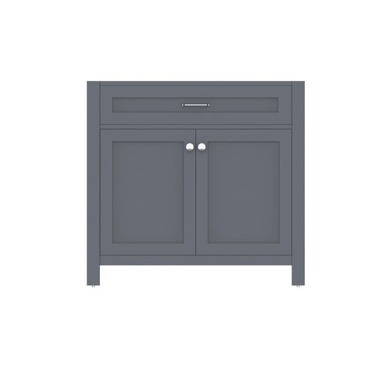 Alya Bath Norwalk 36" Single Gray Freestanding Bathroom Vanity With Brushed Nickel Edge Handles - HE-101-36-G - Backyard Provider
