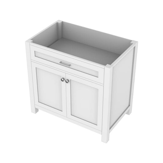 Alya Bath Norwalk 36" Single White Freestanding Bathroom Vanity With Brushed Nickel Edge Handles - HE-101-36-W - Backyard Provider