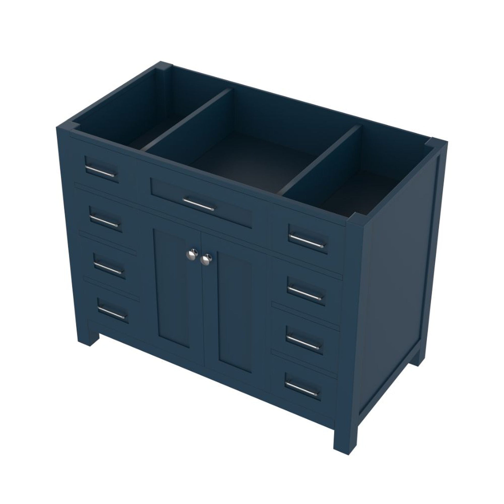 Alya Bath Norwalk 42" Single Blue Freestanding Bathroom Vanity With Brushed Nickel Edge Handles - HE-101-42-B - Backyard Provider