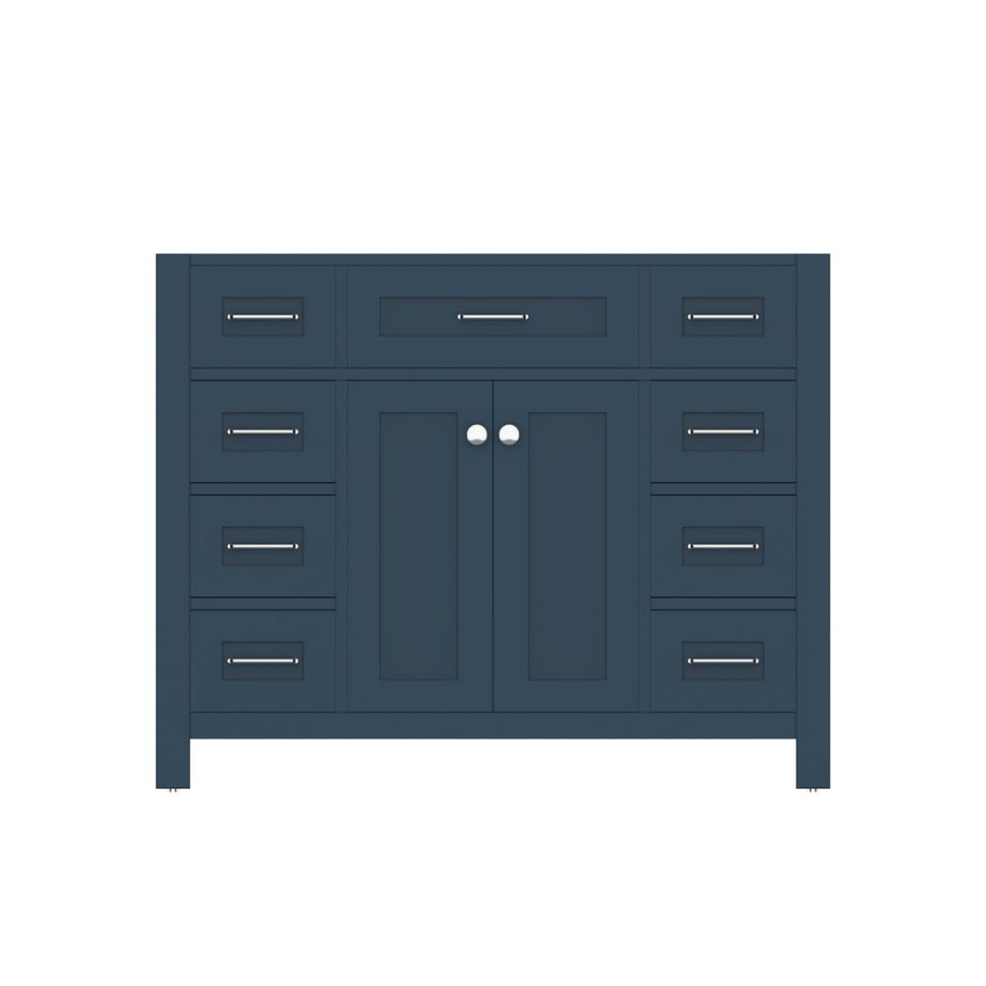 Alya Bath Norwalk 42" Single Blue Freestanding Bathroom Vanity With Brushed Nickel Edge Handles - HE-101-42-B - Backyard Provider
