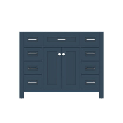 Alya Bath Norwalk 42" Single Blue Freestanding Bathroom Vanity With Brushed Nickel Edge Handles - HE-101-42-B - Backyard Provider