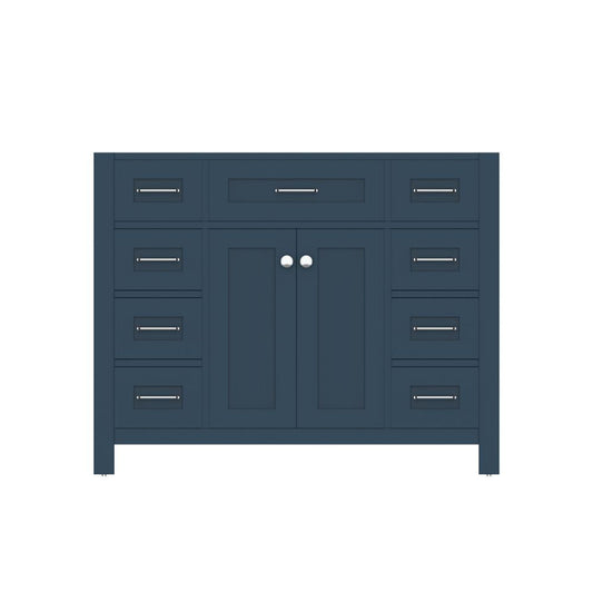 Alya Bath Norwalk 42" Single Blue Freestanding Bathroom Vanity With Brushed Nickel Edge Handles - HE-101-42-B - Backyard Provider