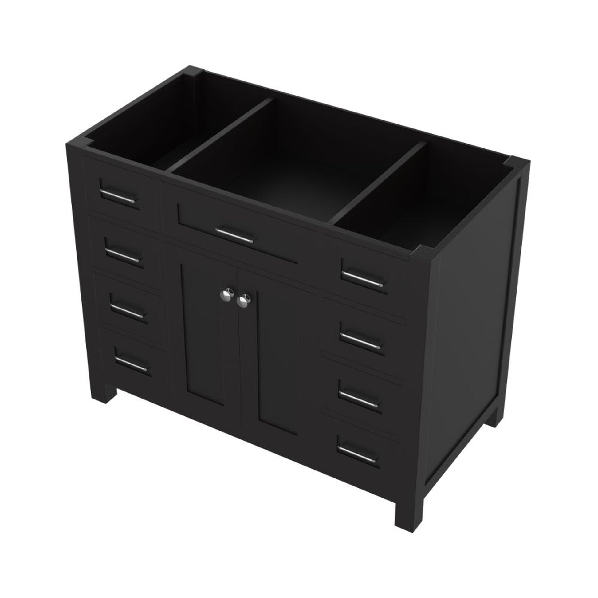 Alya Bath Norwalk 42" Single Espresso Freestanding Bathroom Vanity With Brushed Nickel Edge Handles - HE-101-42-E - Backyard Provider