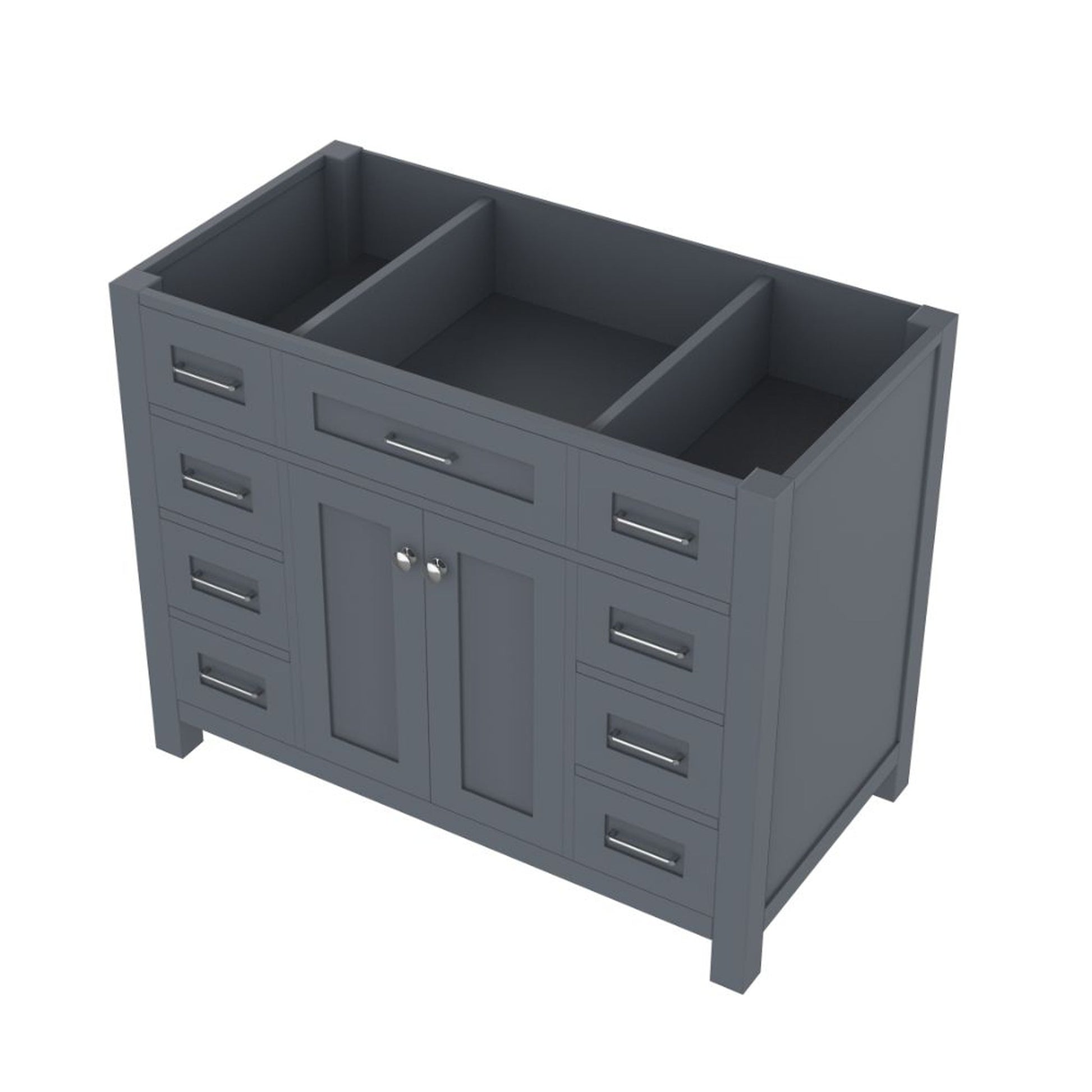 Alya Bath Norwalk 42" Single Gray Freestanding Bathroom Vanity With Brushed Nickel Edge Handles - HE-101-42-G - Backyard Provider