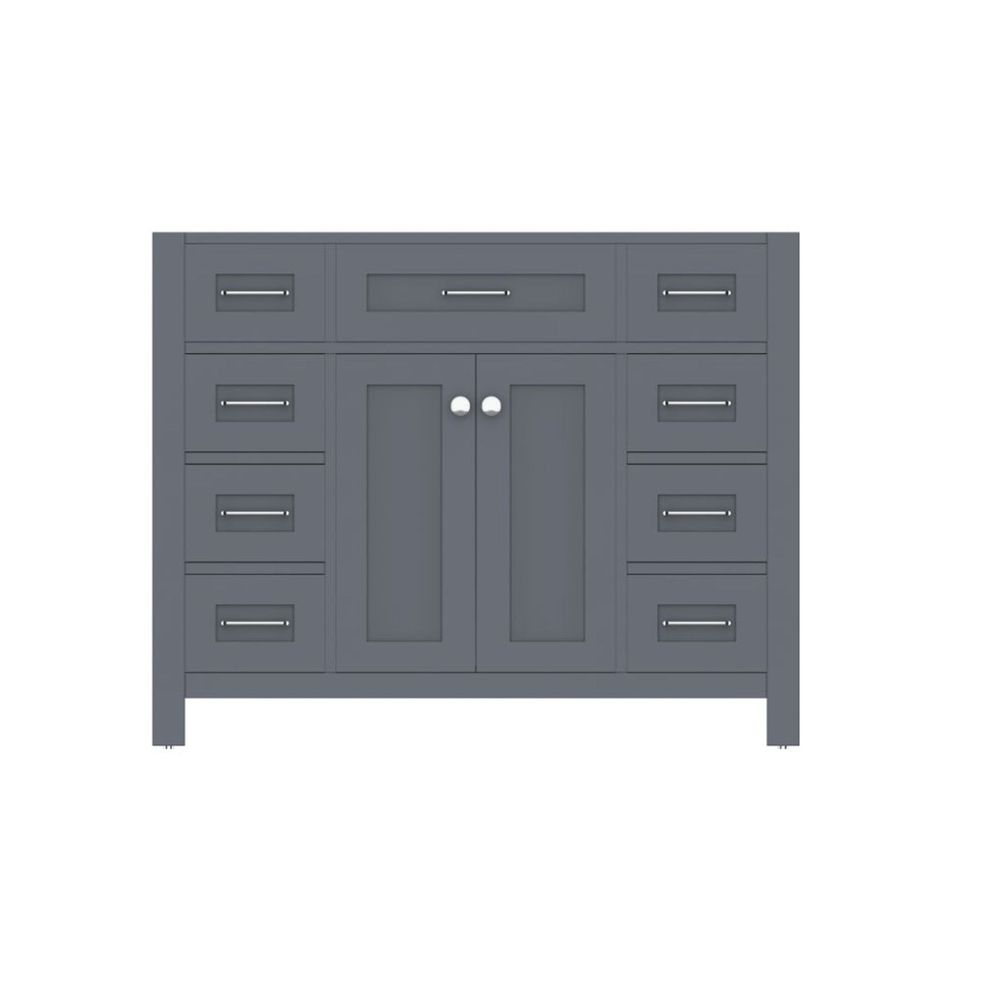 Alya Bath Norwalk 42" Single Gray Freestanding Bathroom Vanity With Brushed Nickel Edge Handles - HE-101-42-G - Backyard Provider