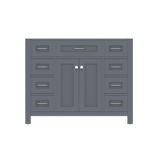 Alya Bath Norwalk 42" Single Gray Freestanding Bathroom Vanity With Brushed Nickel Edge Handles - HE-101-42-G - Backyard Provider