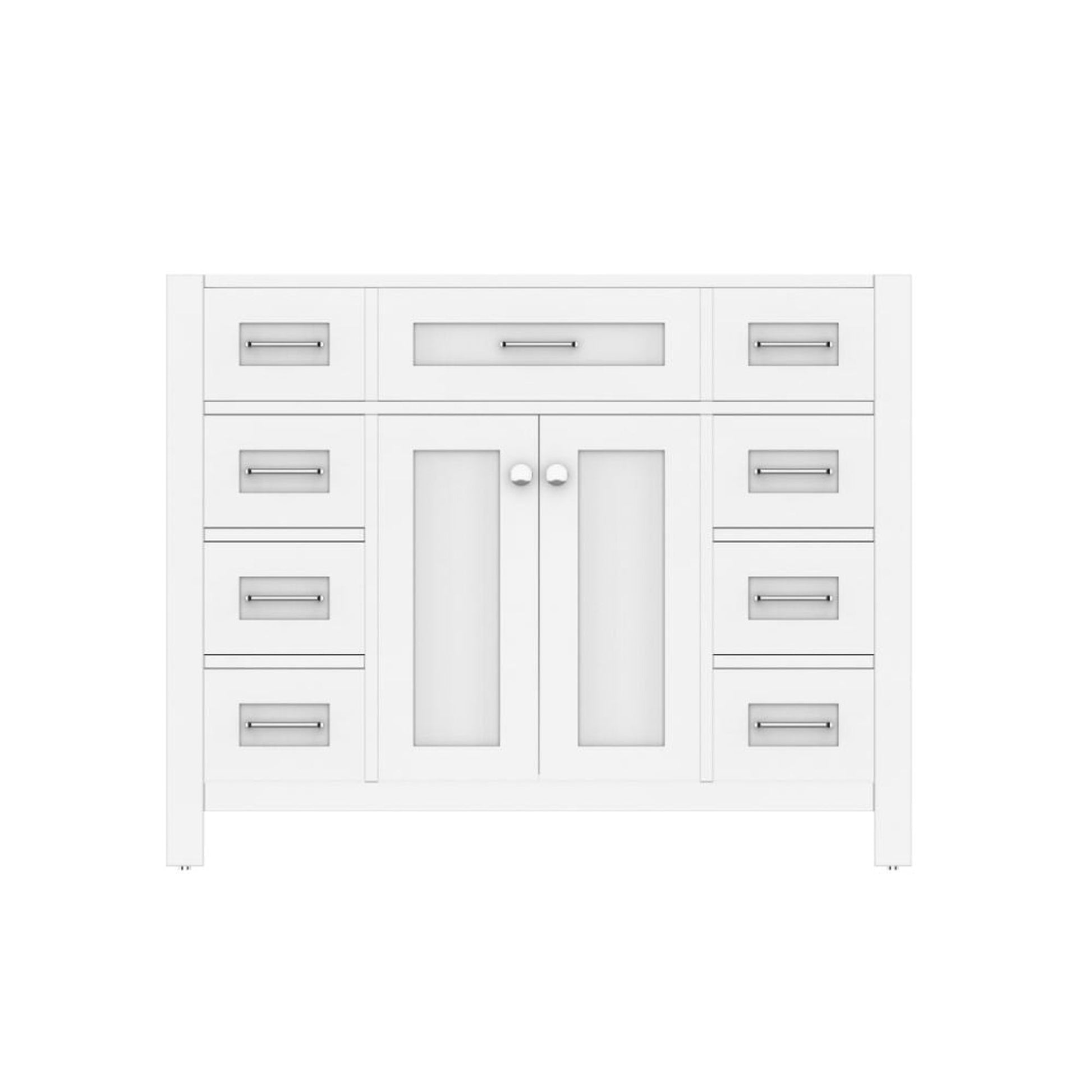Alya Bath Norwalk 42" Single White Freestanding Bathroom Vanity With Brushed Nickel Edge Handles - HE-101-42-W - Backyard Provider