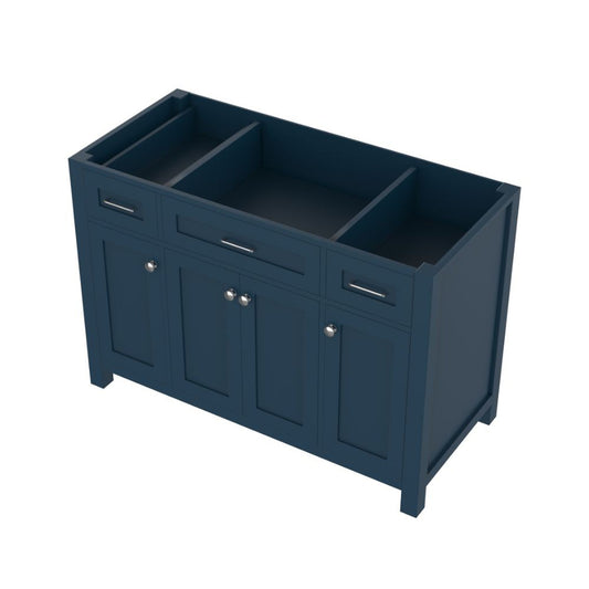 Alya Bath Norwalk 48" Single Blue Freestanding Bathroom Vanity With Brushed Nickel Edge Handles - HE-101-48-B - Backyard Provider