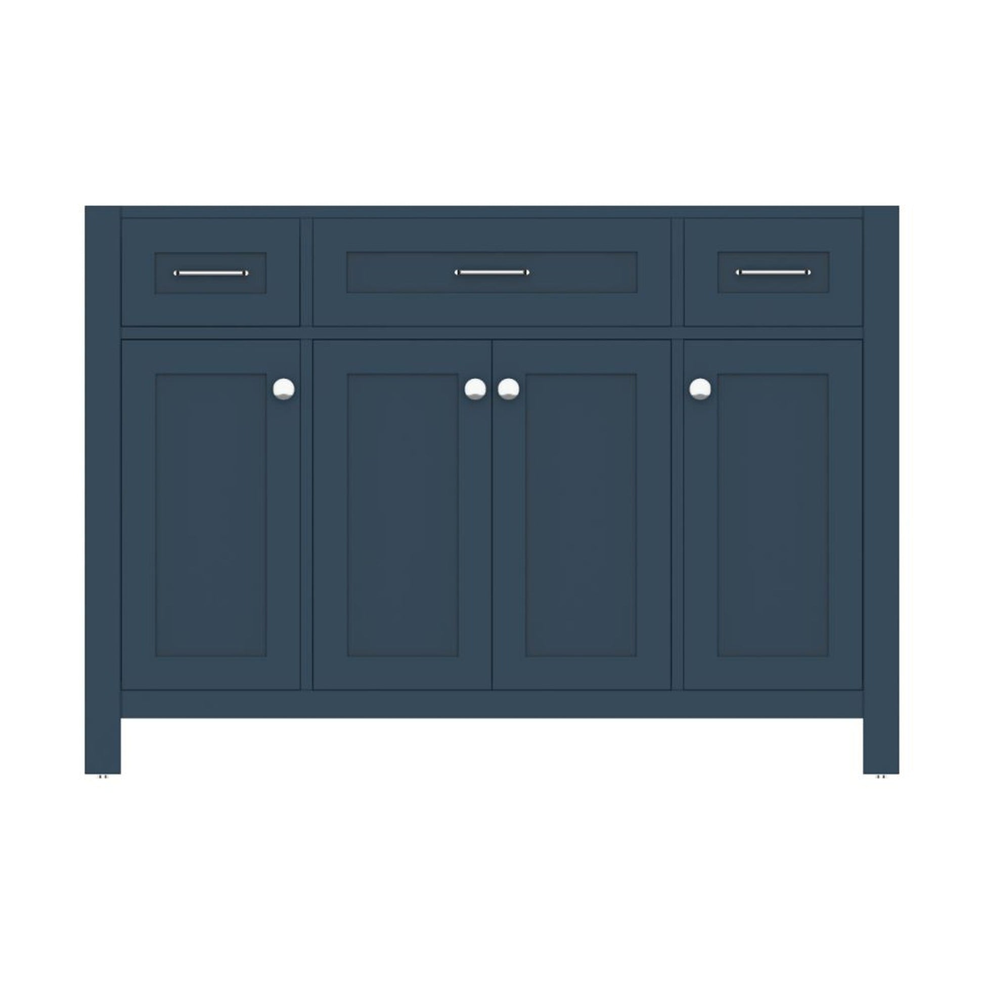 Alya Bath Norwalk 48" Single Blue Freestanding Bathroom Vanity With Brushed Nickel Edge Handles - HE-101-48-B - Backyard Provider