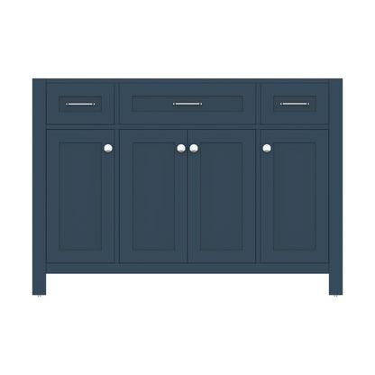 Alya Bath Norwalk 48" Single Blue Freestanding Bathroom Vanity With Brushed Nickel Edge Handles - HE-101-48-B - Backyard Provider