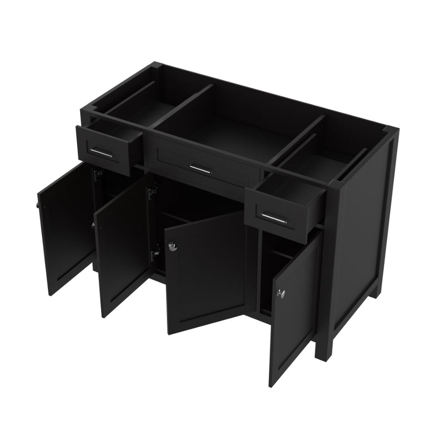 Alya Bath Norwalk 48" Single Espresso Freestanding Bathroom Vanity With Brushed Nickel Edge Handles - HE-101-48-E - Backyard Provider