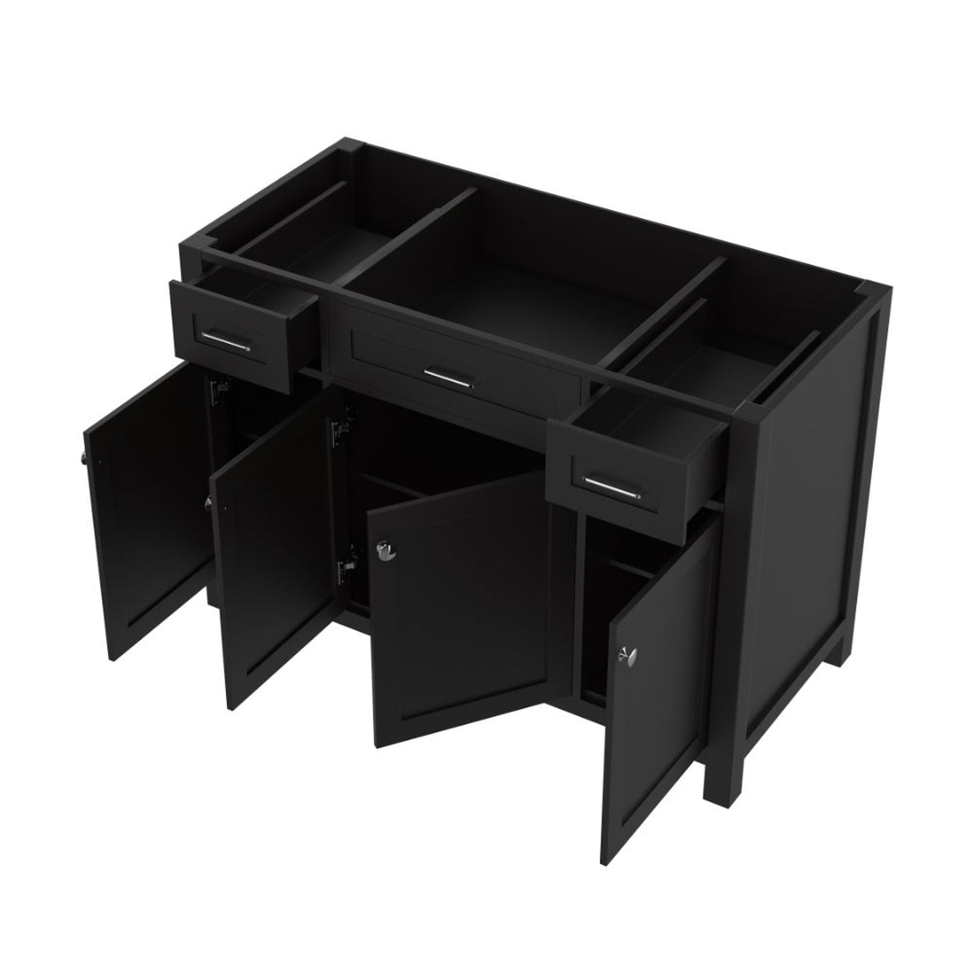 Alya Bath Norwalk 48" Single Espresso Freestanding Bathroom Vanity With Brushed Nickel Edge Handles - HE-101-48-E - Backyard Provider