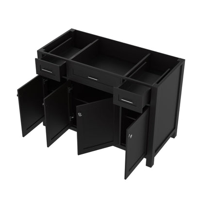 Alya Bath Norwalk 48" Single Espresso Freestanding Bathroom Vanity With Brushed Nickel Edge Handles - HE-101-48-E - Backyard Provider