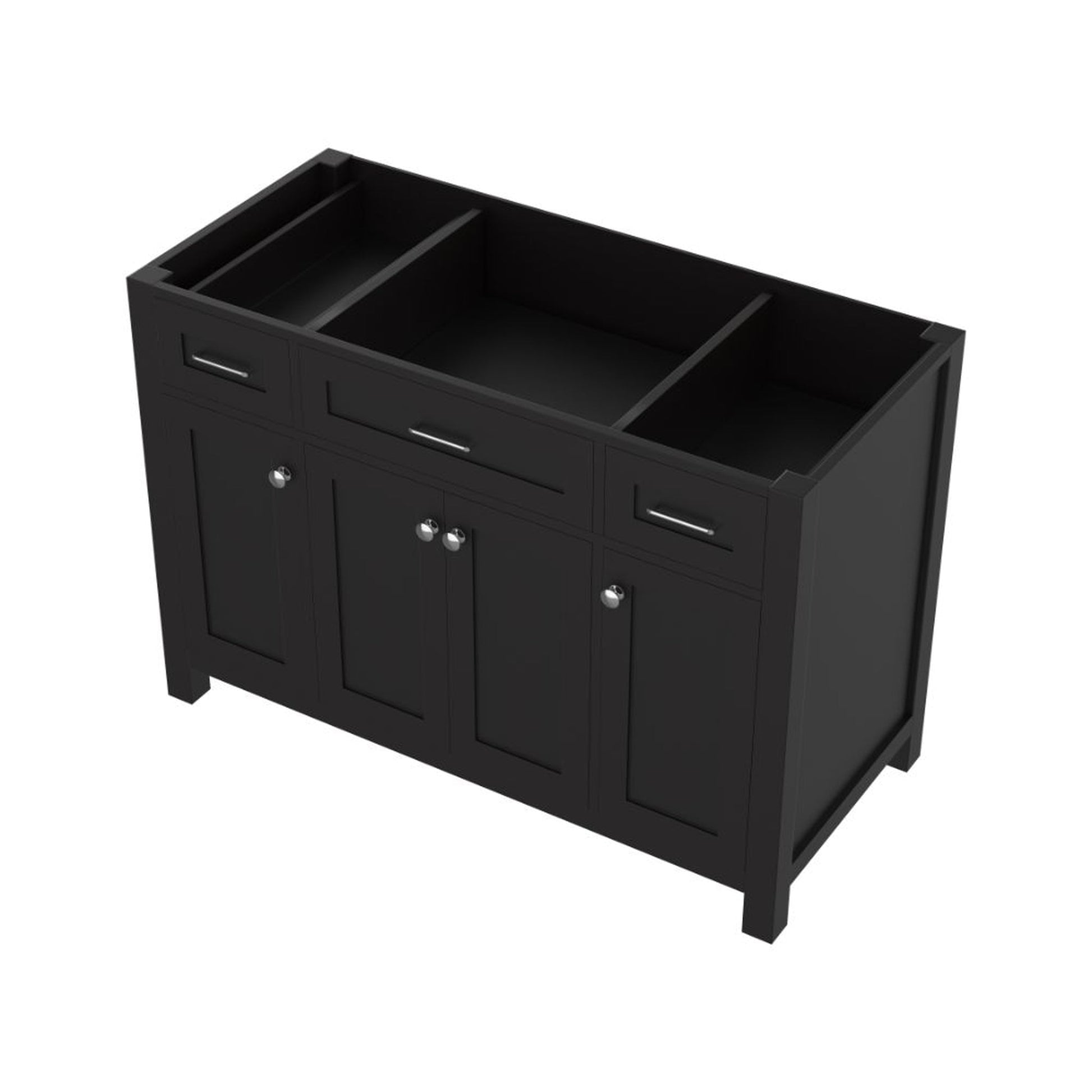 Alya Bath Norwalk 48" Single Espresso Freestanding Bathroom Vanity With Brushed Nickel Edge Handles - HE-101-48-E - Backyard Provider