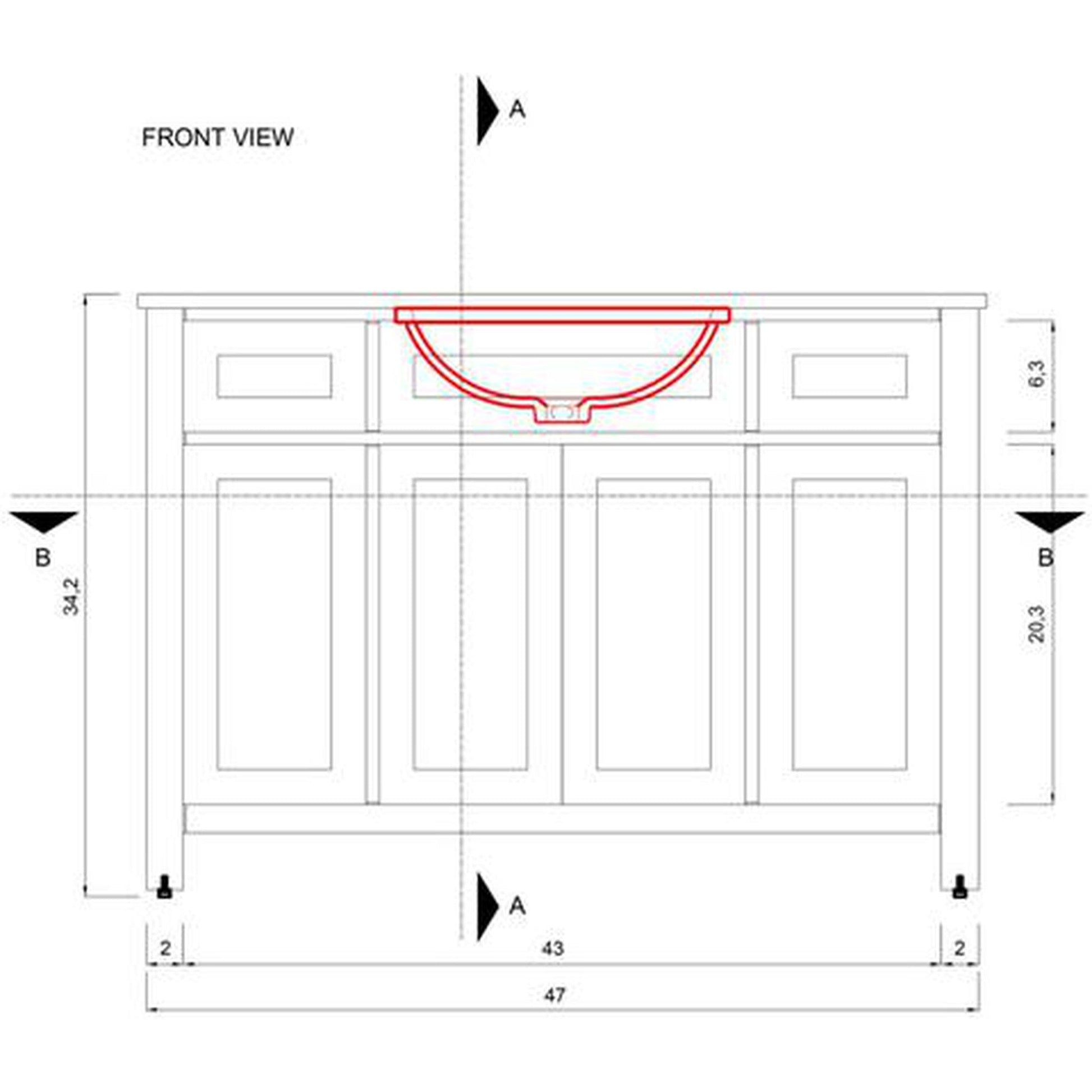 Alya Bath Norwalk 48" Single Espresso Freestanding  Bathroom Vanity With Carrara Marble Top, Ceramic Sink and Wall Mounted Mirror - HE-101-48-E-CWMT + HE-101/102-42-E-M - Backyard Provider