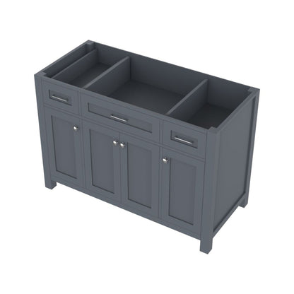 Alya Bath Norwalk 48" Single Gray Freestanding Bathroom Vanity With Brushed Nickel Edge Handles - HE-101-48-G - Backyard Provider