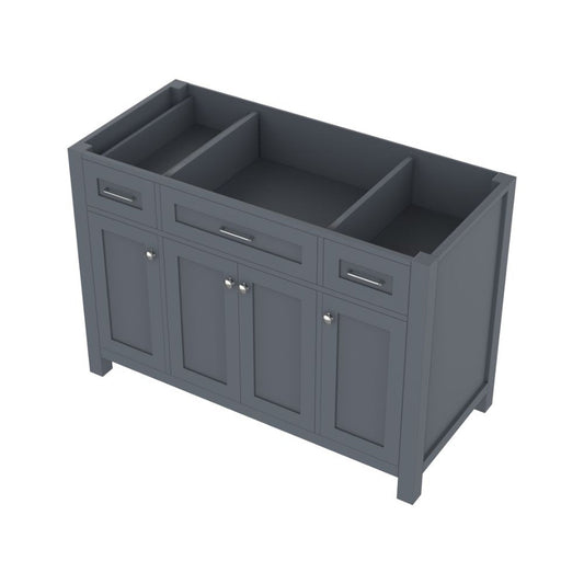 Alya Bath Norwalk 48" Single Gray Freestanding Bathroom Vanity With Brushed Nickel Edge Handles - HE-101-48-G - Backyard Provider