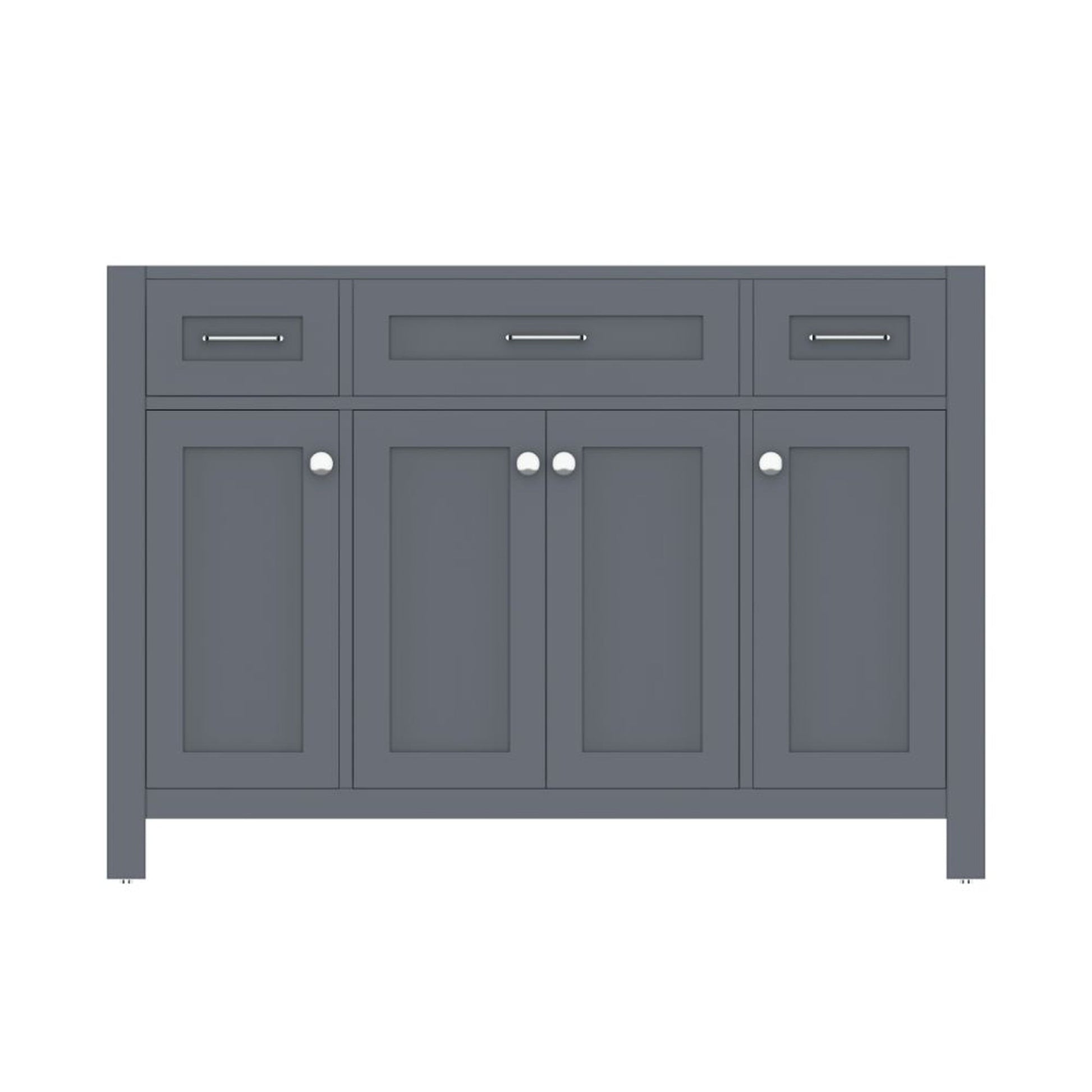 Alya Bath Norwalk 48" Single Gray Freestanding Bathroom Vanity With Brushed Nickel Edge Handles - HE-101-48-G - Backyard Provider