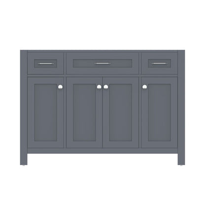 Alya Bath Norwalk 48" Single Gray Freestanding Bathroom Vanity With Brushed Nickel Edge Handles - HE-101-48-G - Backyard Provider