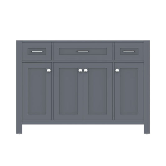 Alya Bath Norwalk 48" Single Gray Freestanding Bathroom Vanity With Brushed Nickel Edge Handles - HE-101-48-G - Backyard Provider