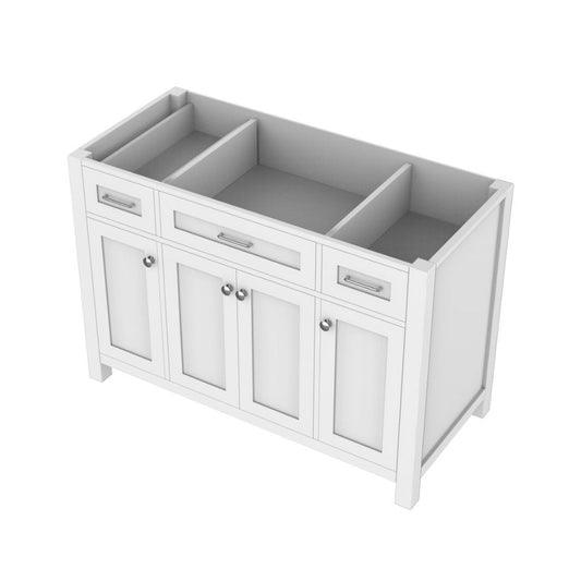 Alya Bath Norwalk 48" Single White Freestanding Bathroom Vanity With Brushed Nickel Edge Handles - HE-101-48-W - Backyard Provider