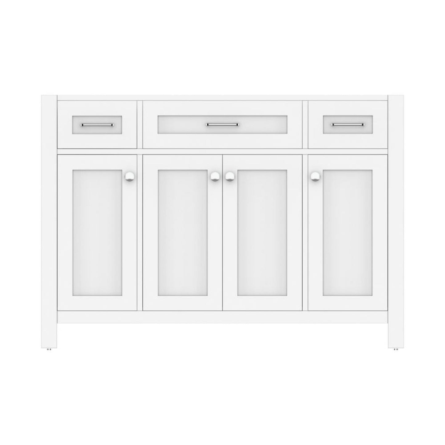 Alya Bath Norwalk 48" Single White Freestanding Bathroom Vanity With Brushed Nickel Edge Handles - HE-101-48-W - Backyard Provider