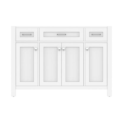 Alya Bath Norwalk 48" Single White Freestanding Bathroom Vanity With Brushed Nickel Edge Handles - HE-101-48-W - Backyard Provider