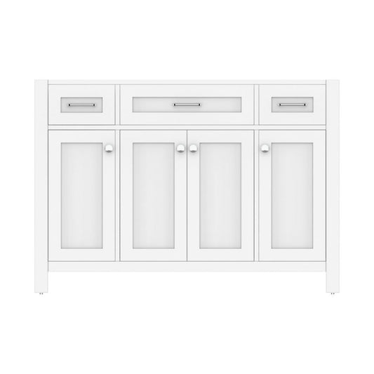 Alya Bath Norwalk 48" Single White Freestanding Bathroom Vanity With Brushed Nickel Edge Handles - HE-101-48-W - Backyard Provider