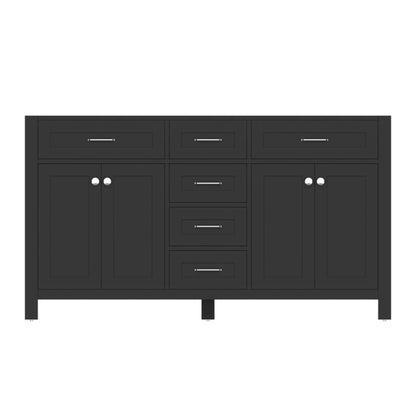 Alya Bath Norwalk 60" Double Espresso Freestanding  Bathroom Vanity  With Brushed Nickel Edge Handles - HE-101-60D-E - Backyard Provider